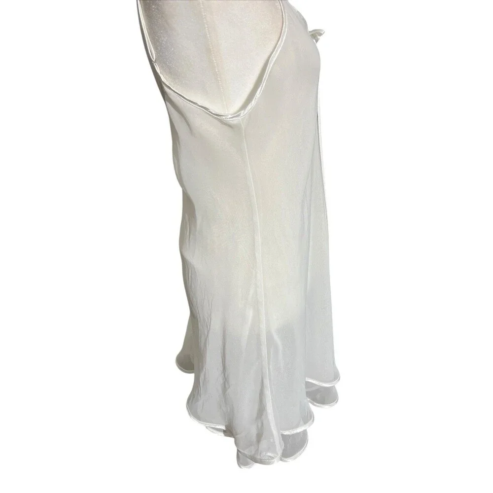 Vtg Fredericks Of Hollywood Sheer Slip Dress Double Layer Bridal Nightie Sz M